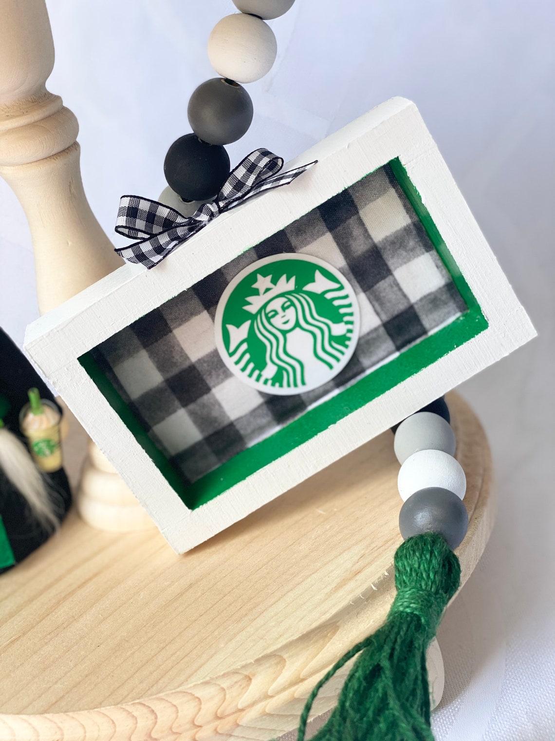 starbucks wooden tray