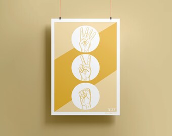 IV:XX Hands Yellow Print | 420 Wall Art | Ltd Edition
