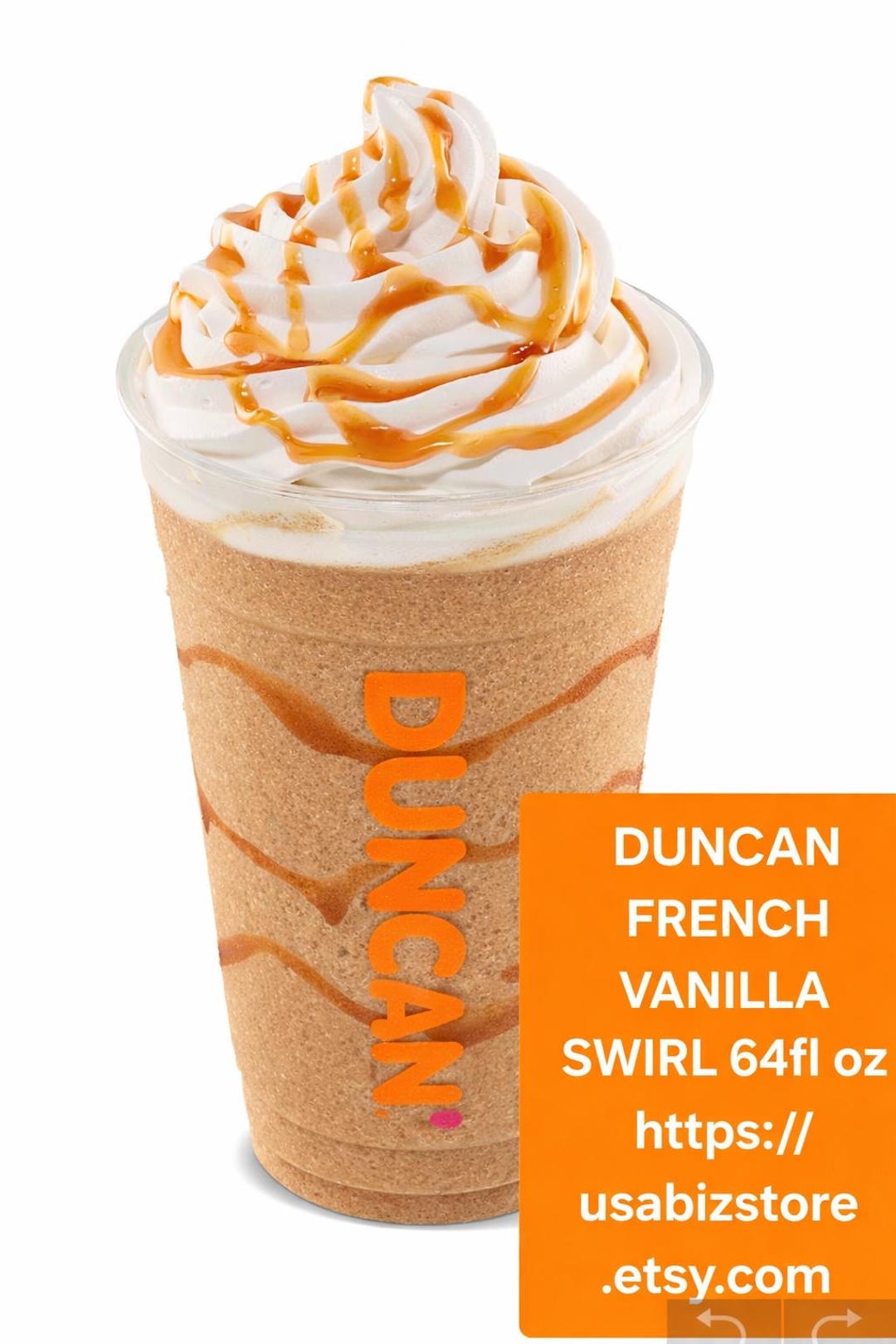 Dunkin' Donuts French Vanilla Swirl Syrup – Caffeine Free, Pantry Baking & Dessert Flavor