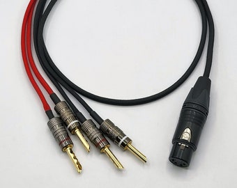 Adaptor Cable - Speaker Banana Plugs to Female 4 Pin XLR