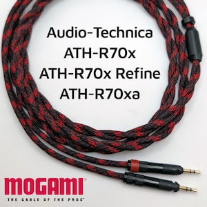 Audio Technica ATH-R70X / R70x Refine / ATH-R70xa - Headphone Cable - Spiral Twin Mogami 26AWG