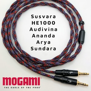 Hifiman Susvara / HE1K / Audivina / Ananda / Arya / Sundara Headphone Cable - Spiral Twin Mogami 26AWG