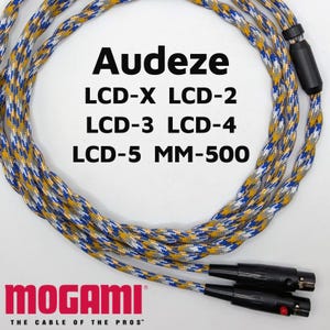 Spiral Twin - Audeze LCD-X / 5 / 4 / 3 / 2 / MM-500 - Headphone Cable - Mogami 26AWG