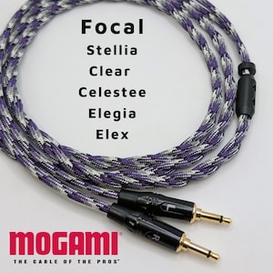 Focal Clear / Elegia / Elex / Stellia / Celestee - Headphone Cable - Spiral Twin Mogami 26AWG