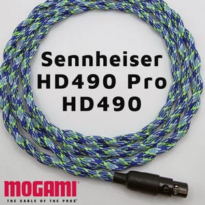 Sennheiser HD490 Headphone Cable - Spiral Twin Mogami 26AWG