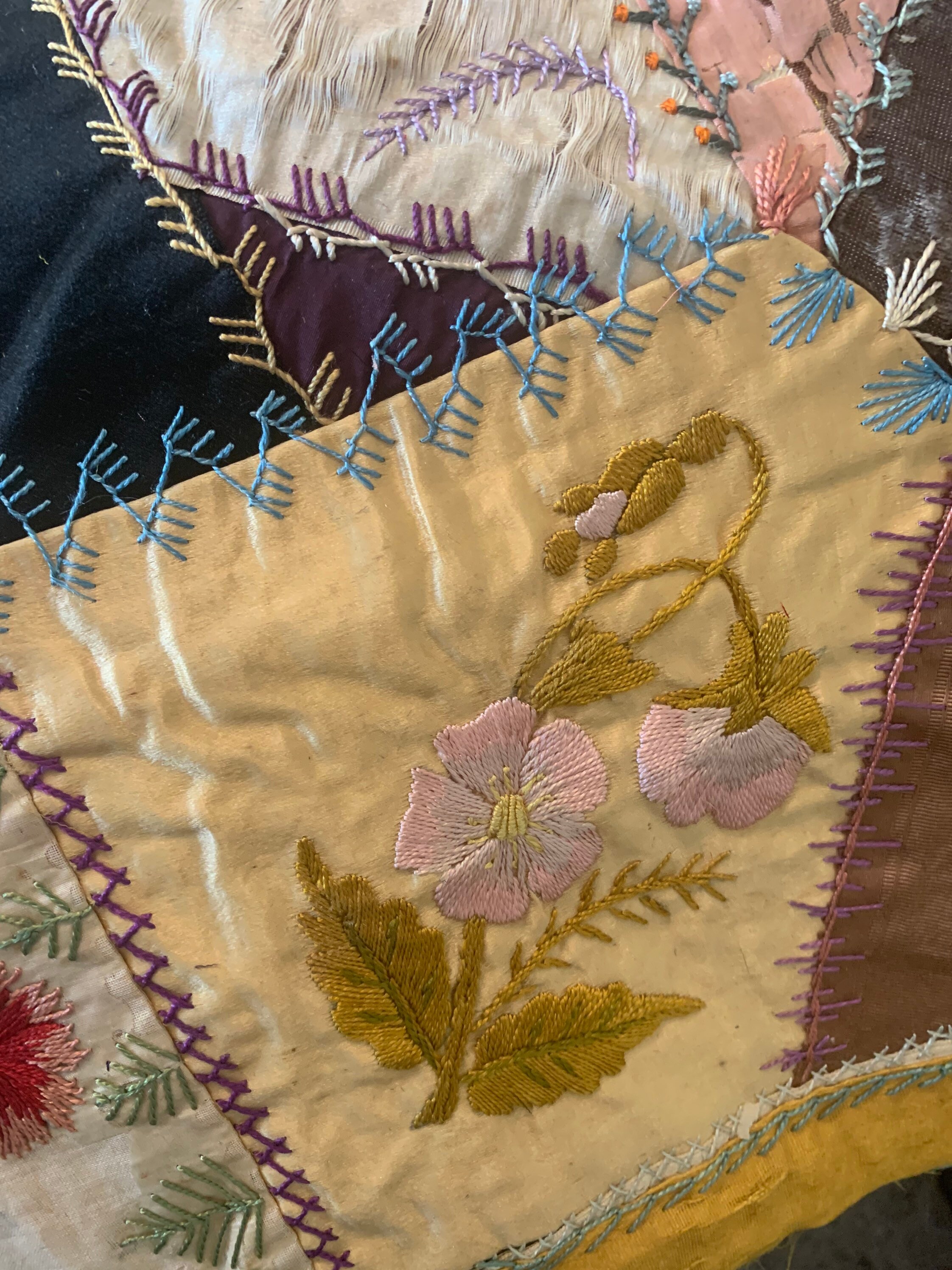 1896 Ornate Embroidered Crazy Quilt Etsy