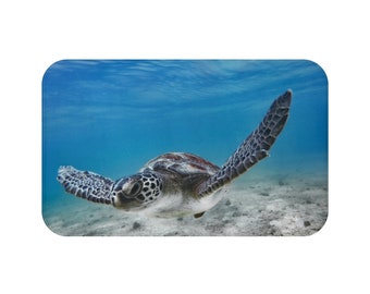 Sea turtle bath mat, bath decor, home decor, bath mats, beach bath mat, beach bath decor, sea trtle decor, sea turtle home decor, sea turtle