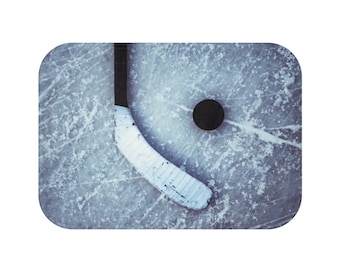 Hockey bath mat, Hockey decor, home decor, bathroom decor, gifts for hockey fans, gifts for hockey players, Bath Mat