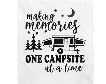 Faire des souvenirs un camping à la fois couverture, couverture de camping, couverture jetable, couverture en peluche, couverture en peluche en velours, fournitures de camping
