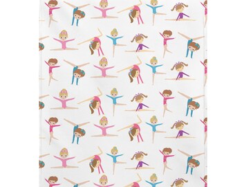 Gymnastics blanket, gymnastics throw blanket, soft blanket, velveteen Plush Blanket, plush throw blanket, gifts for gymnast, gymnastics gift