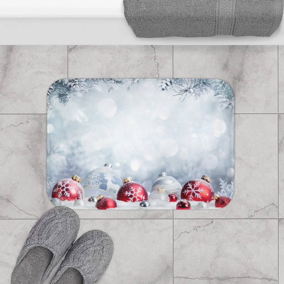 Christmas Bath Mat Bath Mat Bathroom Decor Bath Rug Bath Etsy