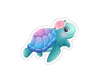 Turtle sticker, turtle decal, sea turtle sticker, sea turtle decal, Die-Cut Stickers
