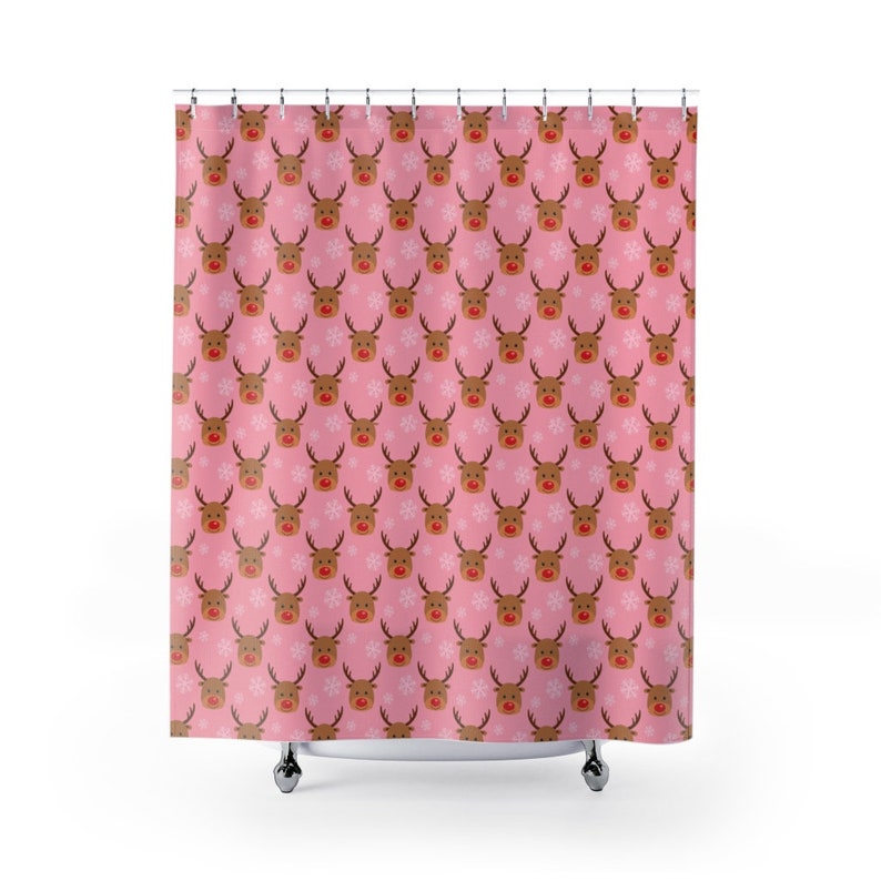 Christmas Shower Curtains Christmas Bathroom Decor Christmas Etsy