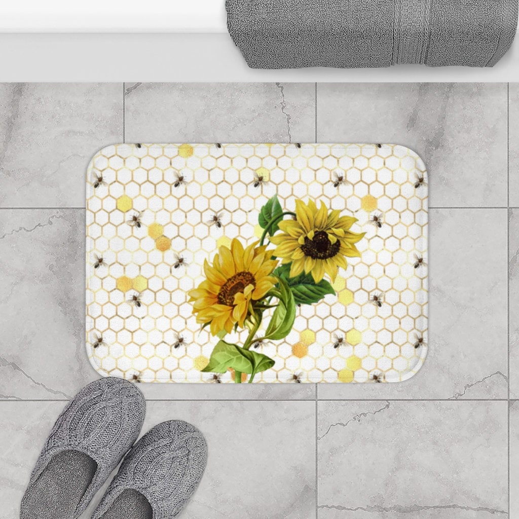 Sunflower Bath Mat Sunflower Decor Sunflower Decorations - Etsy