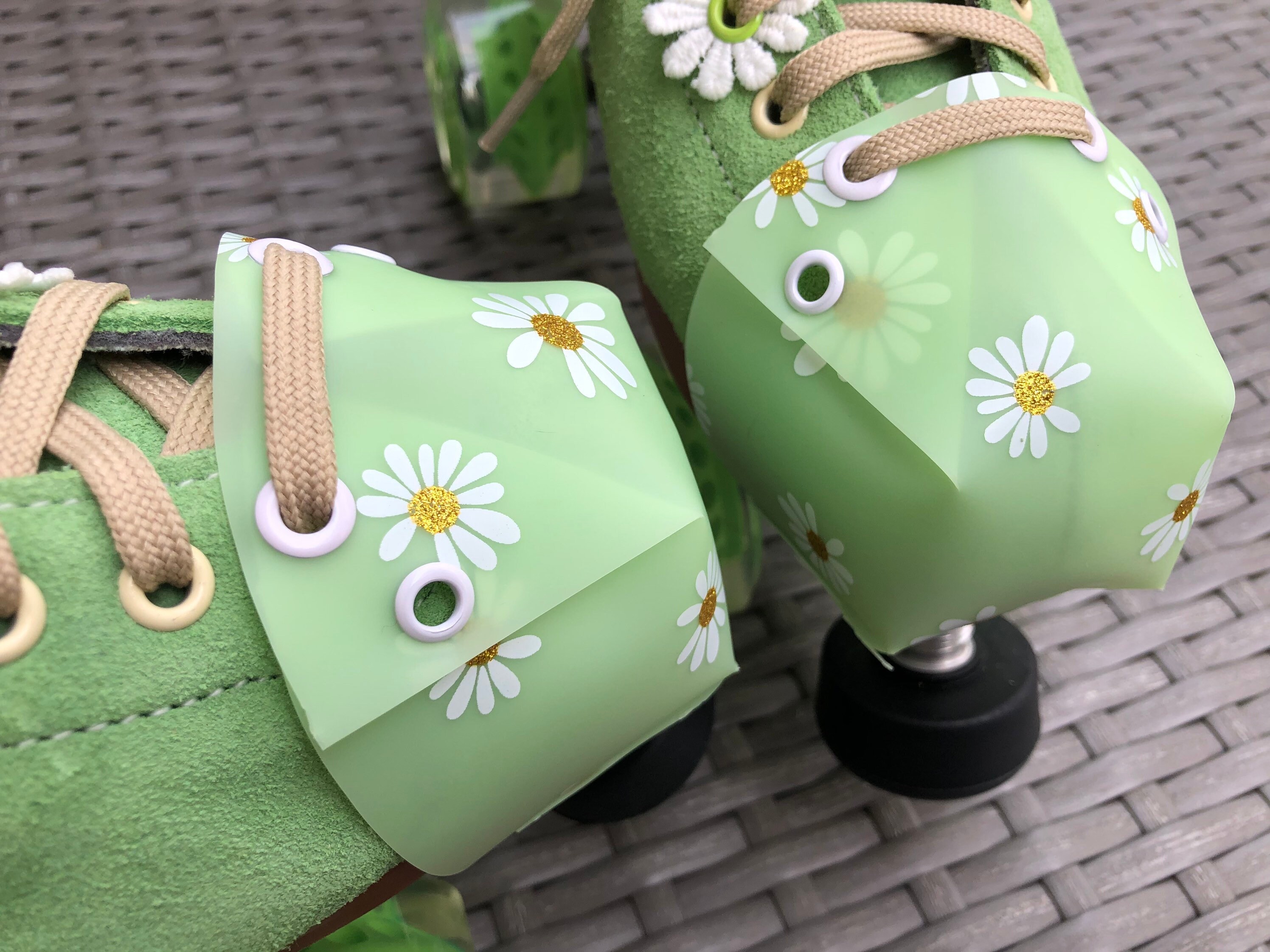 Glitter Daisy, Matte Rubber Roller Skate Toe Guard/ Toe Cap Accessori…