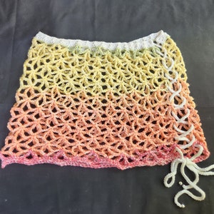 Sparkly Beach Skirt Coverup, beach skirt, vacation clothes, customizable beach skirt, beach wear, crochet beach skirt, colorful skirt, gift