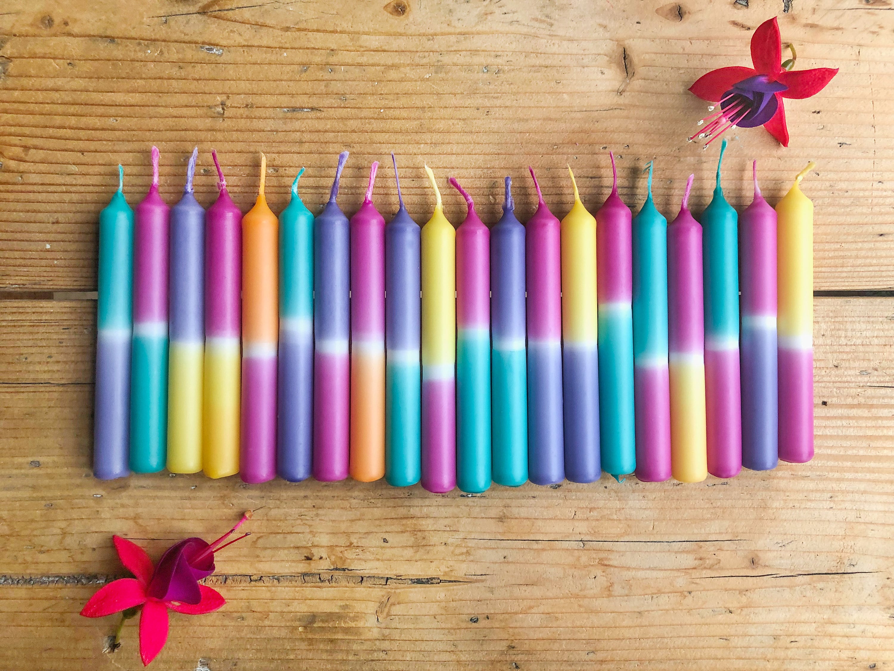 Dip Dye Mini Bougies Colorées Dans Le Set, Bougies d'anniversaire, Bougies, d'arbre, Colorés à La Ma