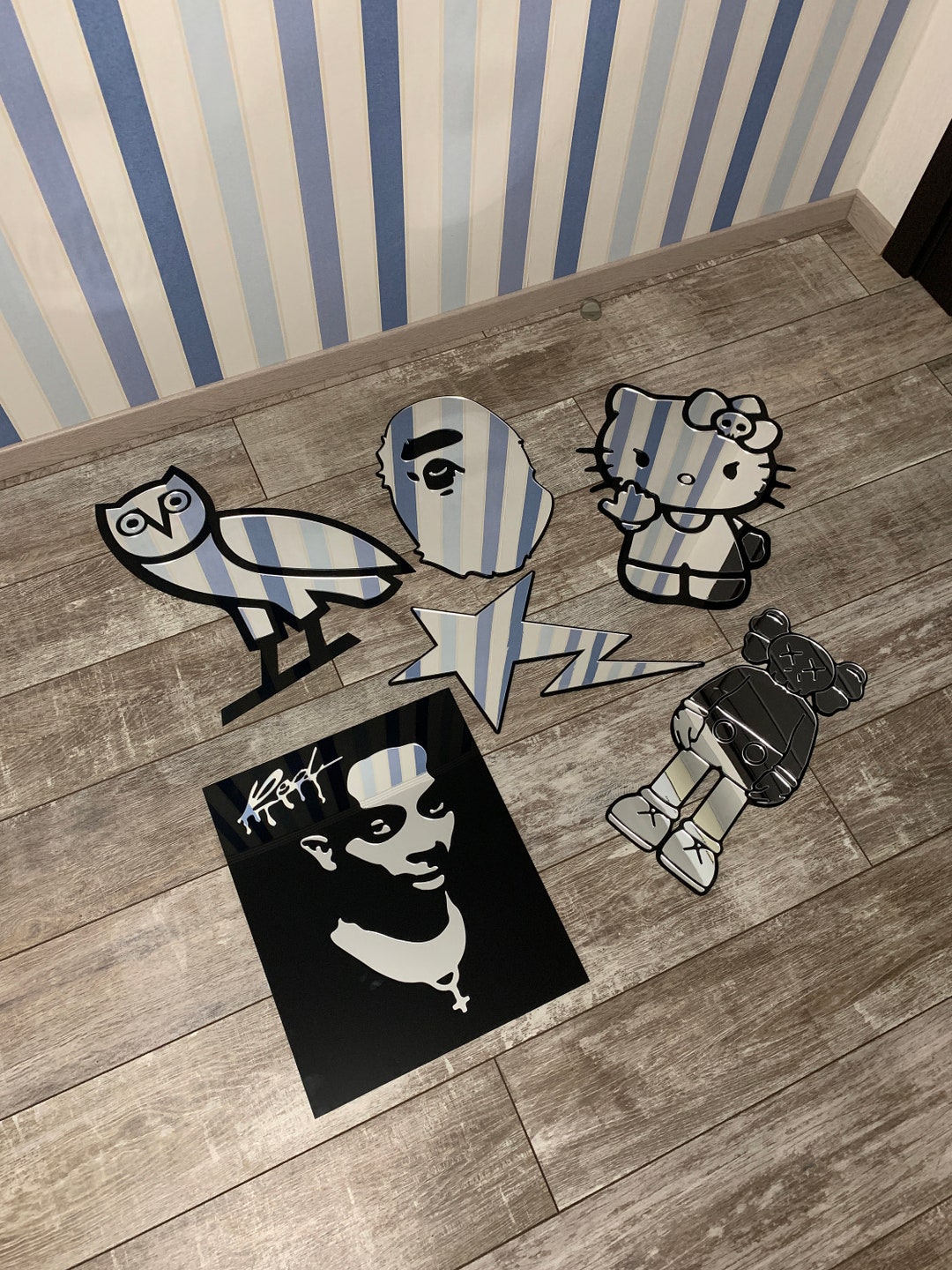 Hello Kitty Bape Kaws OVO Playboi Carti Mirror Etsy