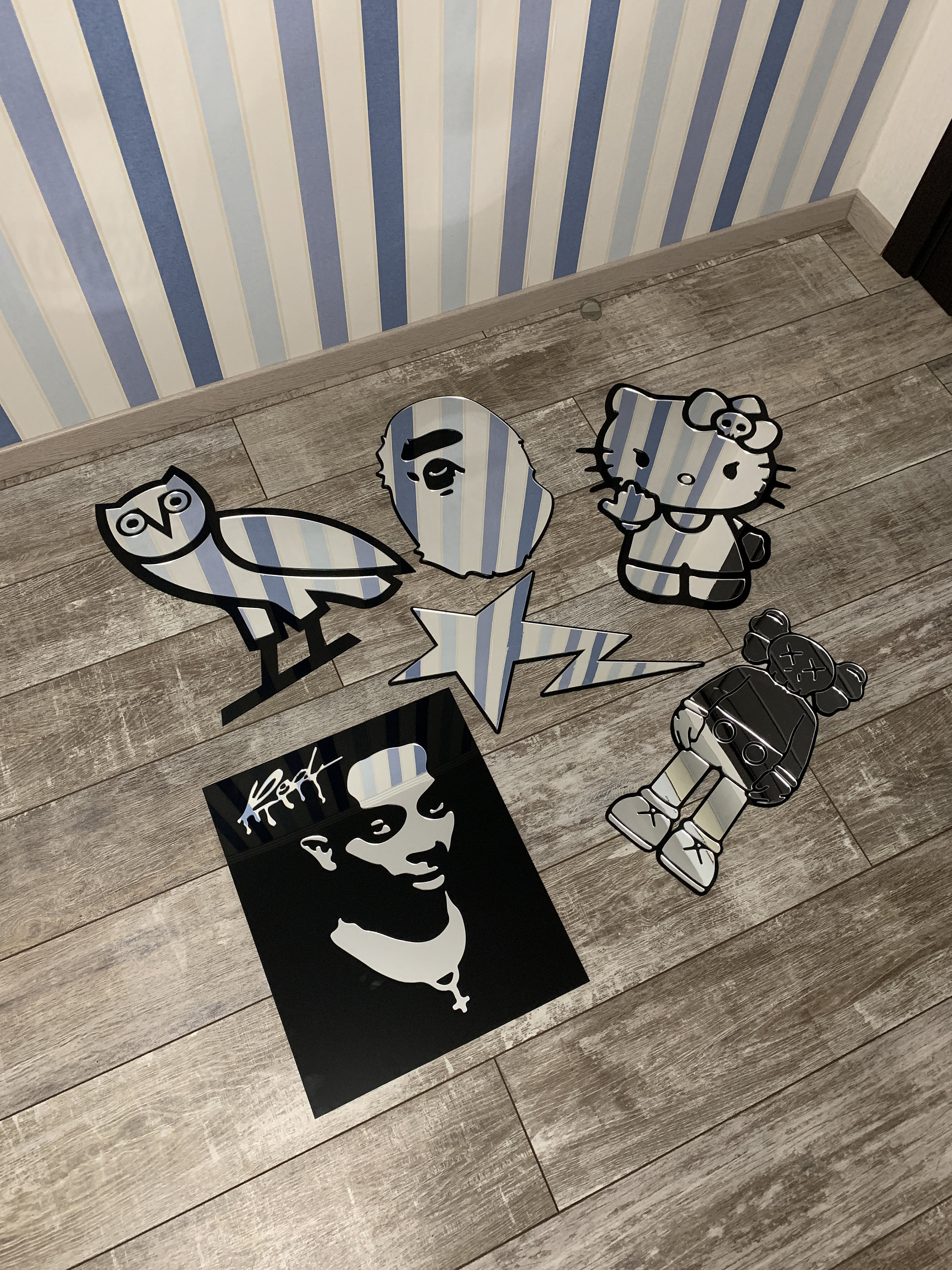 Hello Kitty Bape Kaws OVO Playboi Carti Mirror - Etsy