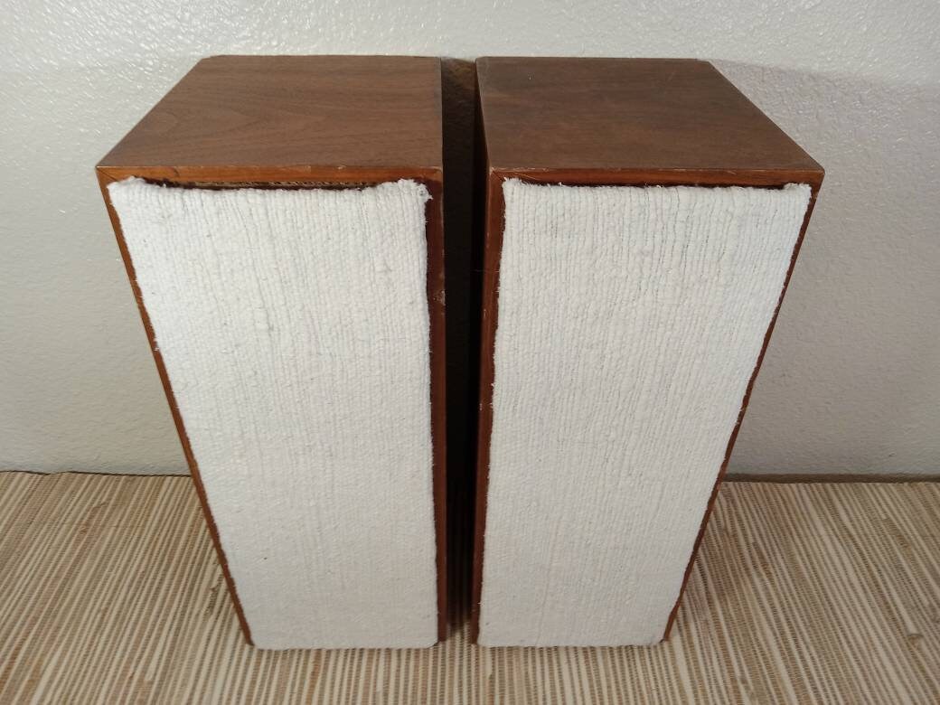 Vintage 60s Realistic Bookshelf Speakers W Custom Grilles Etsy