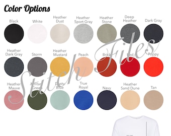 Bella + Lienzo 3945 Carta de Color y Tamaño, Bella + Lienzo Sudadera Tamaño y Carta de Color, Bella Canvas Sweatshirt Color Chart