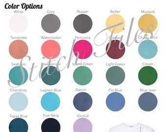 Colores cómodos 1566 Sudadera Color y Tamaño Gráfico, Colores Confort Crew Cuello Sudadera Tamaño Carta, Colores Confort Color Chart