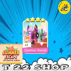 Cadillac Ranch Monopoly Go Stickers 4 Star ( Fast Delivery ) Summer Escape Album