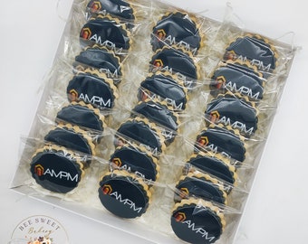 Personalised branded corporate business logo photo image biscuits cookie - event client pr gifts - customised promotional printed biscuit