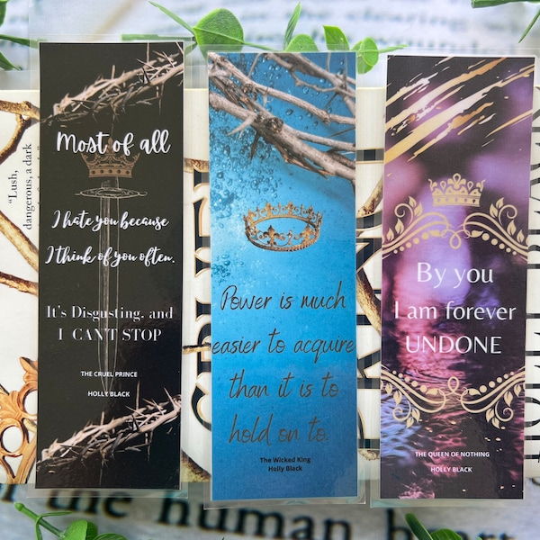 The Cruel Prince Bookmarks, The Folk of Air, The Wicked King, The Queen of Nothing