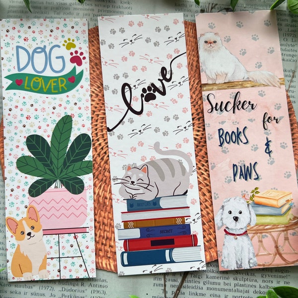 September 2022 Monthly Bookmark Club Theme: Reading Buddies l Pets l Cats l Dogs l Books l Reading
