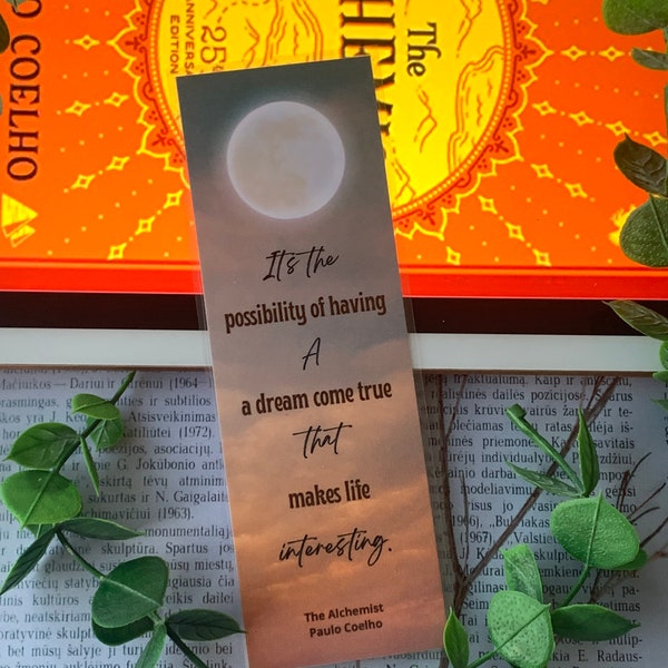 The Alchemist Bookmark l Bookish l Positivity l Readers l Books