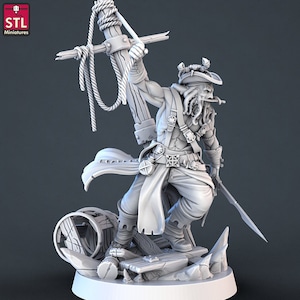 Pirate Captain - High Detail Resin 3D Printed Miniature