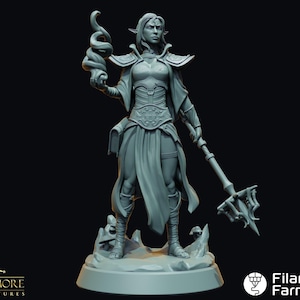 Drow Sorcerer - Dwellers of the Underdark - Highly Detailed Resin 3D Printed Miniature
