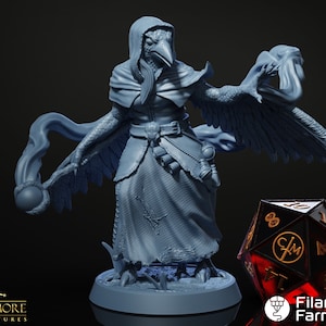 Kaelius Taloonar - Kenku/Aaracokra - Sorcerer/Wizard/Warlock - Hordes at the Gates - Highly Detailed Resin 8k 3D Printed Miniature