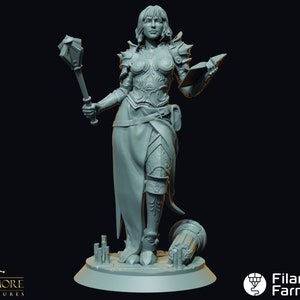 Clarice, Human Cleric - A Feast of Blood - Highly Detailed Resin 8k 3D Printed Miniature