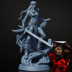 Aelanyr - Elf Fighter - It Comes From The Woods - Highly Detailed Resin 8k 3D Printed Miniature