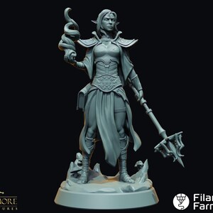 Drow Sorcerer - Dwellers of the Underdark - Highly Detailed Resin 3D Printed Miniature