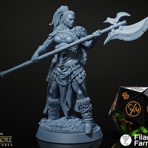 Fellra Bloodthorne, Female Barbarian/Fighter - Return to the Whispering Swamps - Highly Detailed Resin 8k 3D Printed Miniature