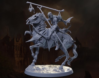 Famine, Black Horseman - Riders of Ruin - Highly Detailed Resin 8k 3D Printed Miniature