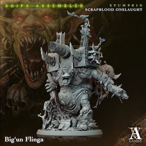 Big&#39;un Flinga - Scrapblood Onslaught - Highly Detailed Resin 8k 3D Printed Miniature
