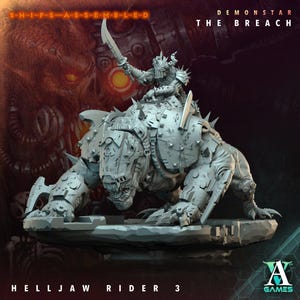 Helljaw Rider 3 - Demonstar: The Breach - Highly Detailed Resin 8k 3D Printed Miniature