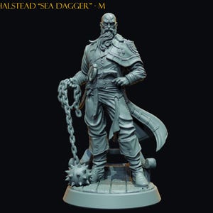 Halstead 'Sea Dagger' - Curse of the Drowned Crew - Highly Detailed Resin 8k 3D Printed Miniature