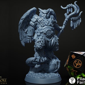 Elmond Sagewing, Owlin Druid/Sorcerer - Return to the Whispering Swamps - Highly Detailed Resin 8k 3D Printed Miniature