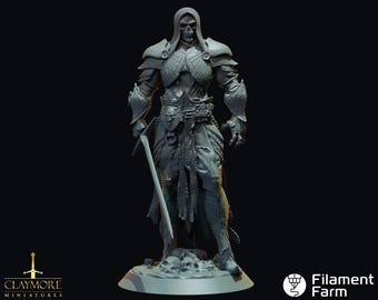 Death Knight - The Abyss Gazes Also - Highly Detailed Resin 8k 3D Printed Miniature