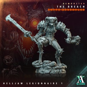 Helljaw Legionnaire 1 - Demonstar: The Breach - Highly Detailed Resin 8k 3D Printed Miniature