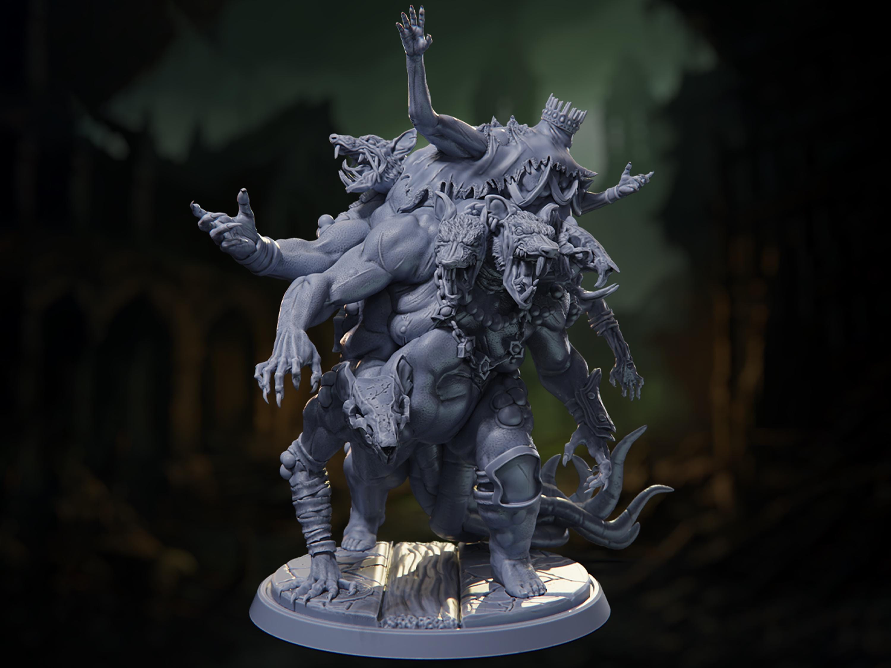 Rat King - Death by Plague - Highly Detailed Resin 8k 3D Printed