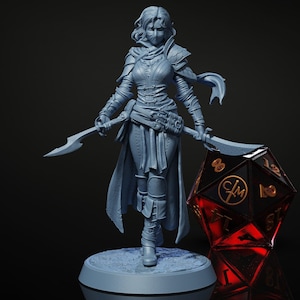 Cutthroat Raehla - Elf Rogue - Heist at Dragon's Keep - Highly Detailed Resin 8k 3D Printed Miniature