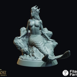 Mermaid - Curse of the Drowned Crew - Highly Detailed Resin 3D Printed Miniature
