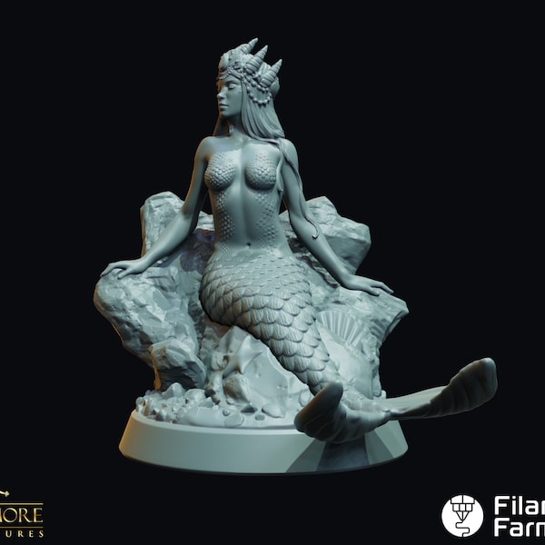 Mermaid - Curse of the Drowned Crew - Highly Detailed Resin 3D Printed Miniature