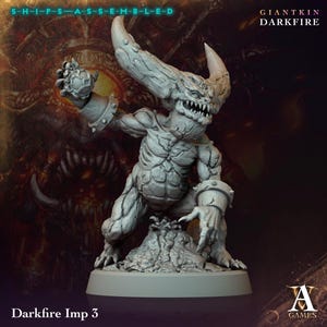 Darkfire Imp 3 - Giantkin, Darkfire - Highly Detailed Resin 8k 3D Printed Miniature